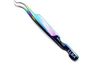 LLBA Lash Tweezer Professional Volume False Lash Application Tool | Multi Shapes & Purposes Tweezers | Non-Slip Grip Tweezers for Volume, Isolation & Classic Lashes (Galaxy, Save Time Inner Corner)