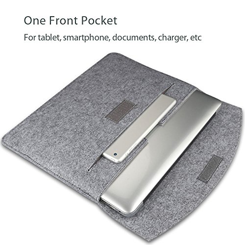 ProCase 15 – 15.4 Inch Schutzhülle Filz Laptop Sleeve Tasche, 15 Inch Macbook Pro Retina andere Chromebook Ultrabook Notebook (Grau) - 2