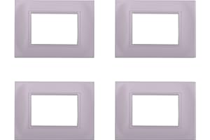 ZOREI 4 Pezzi Placche Compatibile Con Bticino Living, Placche Plastica Quadrata (3 Posti/Moduli,Bianco)