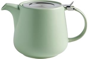 ‎MAXWELL & WILLIAMS Maxwell & Williams AY0300 Teekanne Mint 1200 ml, Serie Tint - Porzellan, Edelstahl klassisch - Sieb