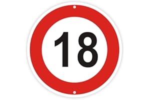 Felexdo Höchstgeschwindigkeit 18 km, Ø 30cm Verkehrszeichen Schild aus Aluminium Reflektierend, Wetterbeständig Einfache Installation für den Außenbereich