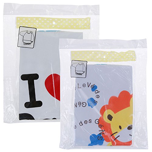 Lictin 2 Set Lätzchen Lätzchen mit Ärmeln Baby Lätzchen Ärmellätzchen Baby Ärmellätzchen Lätzchen Baby Lätzchen wasserdicht - 7