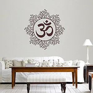 Decals Design Designer Om Wall Sticker (PVC Vinyl, 60 cm x 60 cm, Brown)