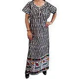 Indiatrendzs Women Maxi Cotton Nighty Printed Sleepwear Comfy Nightwear Evening Dress Free Size