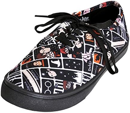 Harry Potter Women's Sneaker Shoes Chibi Style Black White - 40
