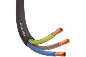 Amarcords Trójbiegunowy przewód elektryczny 3 x 2,5 mm, kolor czarny, 20 metrów