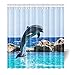 Produktbild Violetpos Duschvorhang Meer Delphin Strand Hochwertige Qualität Badezimmer 120 x 180 cm