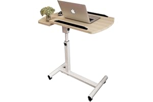 BAKAJI Scrivania Tavolo da Lavoro Porta Pc Computer Altezza Regolabile Tavolino Letto Divano Piano in Legno MDF Inclinabile Struttura in Metallo Casa Ufficio Design Moderno 60 x 40 x 96 cm