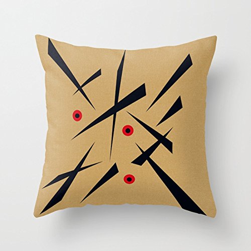 GOOESING Unrestrained Black Link And Red Spot Comfortable Beautiful Pillow Case/Pillow Cover 50% Cotton & 50% Polyester Size 18x18 Inches