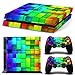 Produktbild Morbuy PS4 Skin Design Folie Aufkleber Sticker schützende Haut Schale für Sony Playstation 4 Konsole und 2 Dualshock Controller Skins (Farbe Box)