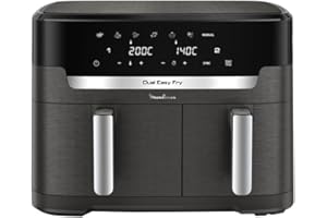 Moulinex Dual Easy Fry & Grill XXL Friteuse sans huile, Capacité 11 L, cuisson synchronisée, 7 programmes automatiques, Écran tactile, air fryer EZ942HF0