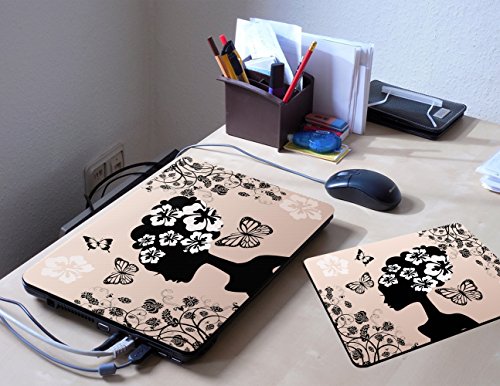 Pandora 10008, Blumen, Skin-Aufkleber Folie Sticker Laptop Vinyl Designfolie Decal mit Ledernachbildung Laminat und Farbig Design für Laptop 14″ - 4