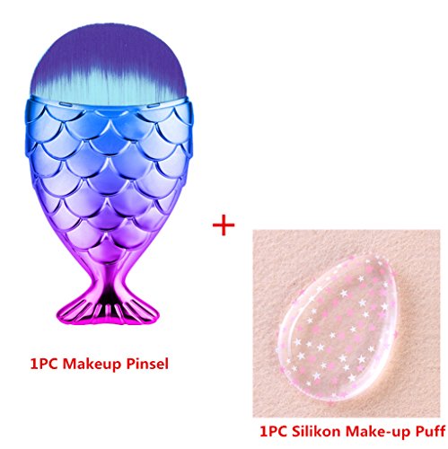 Make up Brush Vovotrade Powder Fish Scale Make-up Pinsel_Lila
