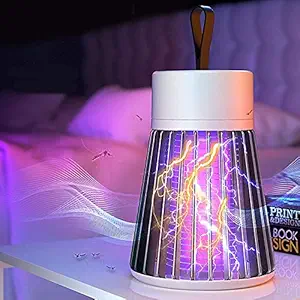 Sisliya Electric Bug Zapper, Fly Gnat & Mosquito Killer, USB Powered Mosquito Zapper & Fly Killer Insect Bug Light with Hanging Loop, Gray.