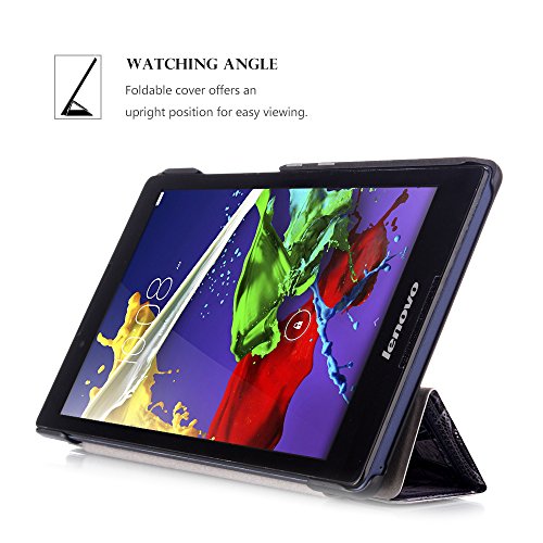 Lenovo Tab3 8 / Tab 2 A8-50 Hülle – Ultra Dünn und Leicht PU Leder Schutzhülle mit Standfunktion für Lenovo Tab 3 8 (TB3-850F / TB3-850M) / Tab 2 A8-50 8,0 Zoll Tablet, Karte Turm - 6