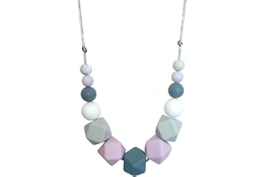 Lilacs & Greys Silicone Hexagon Breastfeeding Nursing Fiddle Necklace