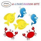 Earthsave Rutschfeste Badematte PVC Saugnapf/Aufkleber Anti-Rutsch Badematte Karikatur Figuren Dusche Badezimmer-Sicherheit Muster für Fliesen, Badewanne, Spiegel (6pcs+4 Stück kostenlos)