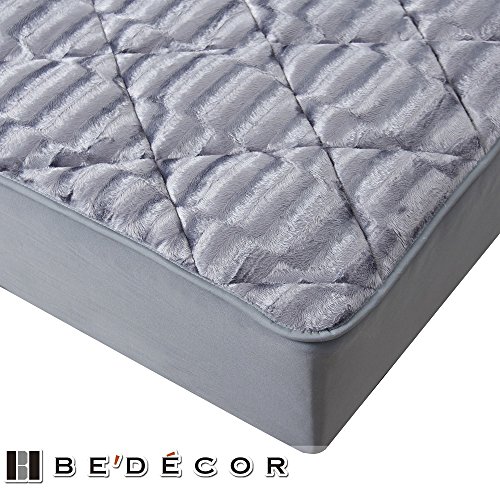 Bedecor Matratzenauflage Weiche, Kurzer Plüsch Matratzen Auflage, 200×200 cm, Grau - 4