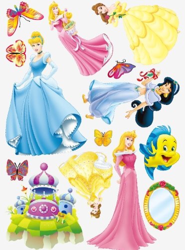 Princess Wandsticker Disney Wanddekoration Kinder Wandbild Aufkleber - 2