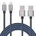 Produktbild SURWELL Lightning zu USB Kabel [2-Pack]*3m iphone Kabel Ladekabel Nylon für iPhone 6 Plus 6S SE Plus 5S 5C 5, iPad Air 2, Mini 3, iPod 5 und iPod Nano 7 (Schwarz-Blau)