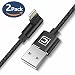 Produktbild Lightning Kabel 90 Grad, 2 Pack CAFELE apple iPhone Nylon geflochten Ladekabel ‘L-Form’ Mehr Komfort beim Aufladen und Watch Youtube - Schwarz, 1.5m