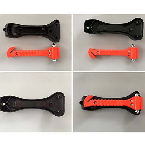 Tougo 2-Stück Auto Hammer Leben Hammer Fenster Hammer mit Gurtschneider Sicherheit Hammer Nothammer Notfallhammer fürs Auto Kfz Bus - 4