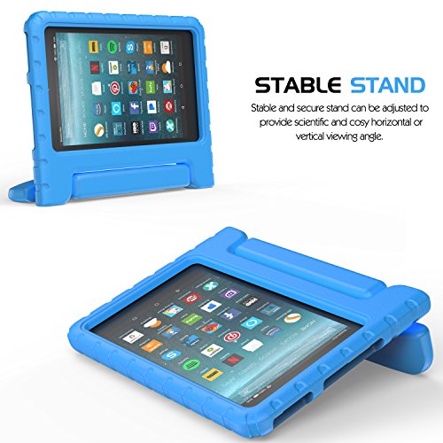 MoKo Hülle für All-New Amazon Fire 7 Tablet (7 Zoll – 7. Generation, 2017 Modell) – Superleicht EVA Stoßfest Kinderfreundlich Kinder Schutzhülle für das neue Fire 7 2017, Blau - 5