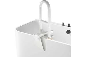 DOKENO Drążek do wanny dla seniorów i osób niepełnosprawnych, biały uchwyt regulowany, bez wiercenia, wsparcie dla starszych i w ciąży (8-17,5 cm)