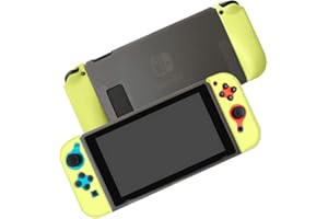 Coholl Funda Protectora de Silicona para Switch, Funda de Agarre con diseño de absorción de Golpes y antiarañazos, Funda Protectora eparable,Amarillo + Gris