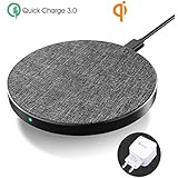 Wefunix Qi Ladestation Fast Wireless Charger USB C+QC 3.0 Adapter, 7.5W Quick Charge 3.0 Induktions Ladegerät für iPhone XS Max XR X 8 Plus, 10W für Samsung Galaxy S9 S9+ S8 S8+ S7 Note 9/8 usw - MC30