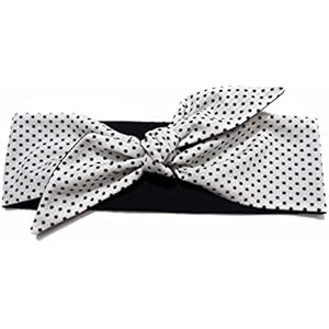 Rockabilly Haarband 50ger Jahre schwarz weiß schwarze Pünktchen