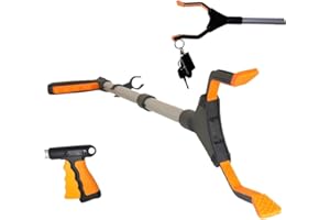 AEKASA 32" Litter Pickers -Helping Hand Grabber Stick for Disabled & Extendable Reacher for Elderly and Kids, Heavy Duty but Light Weight Tool, Pick up Stick Grabber Disability Aid (Orange)