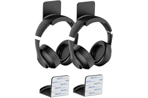 SPORTLINK Support pour casque - Crochet universel pour casque - Support mural pour écouteurs avec [ruban adhésif puissant] pour plusieurs appareils, bureau, mur, table, casque de jeu - Noir,2 pièce