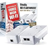 Devolo dLAN 1200+ Wi-Fi AC Powerline Starter Kit (1200 Mbps, 2 PLC Adapter, 2 LAN Ports, Dual Band 2.4 GHz / 5 GHz, Wi-Fi Signal Booster, Range Extender, Wi-Fi Move) - White