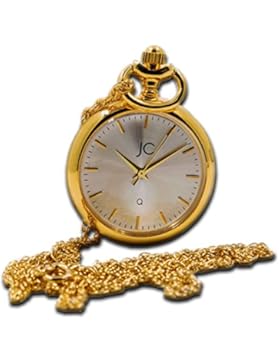 Jean Constantine Mini Taschenuhr + Kette, Swiss Ronda Uhr-Werk, Kettenuhr, 5 ATM, Farbe: Gold