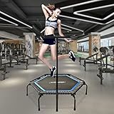 【Professionelles Fitness Trampolin indoor】: Perfekt für indoor fitness und Sporttraining, Cardio und Balance. Das perfekte Gerät, um Kraft und Ausdauer zu steigern und gleichzeitig Körper und Geist zu erholen! Trampolintraining ist Ganzkörpertraining und ideal für Ausdauer, Muskelaufbau, Balance, Koordination und Fettverbrennung.