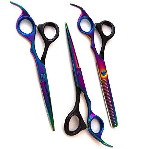 Professionelle Frisörscheren Barbier Effilierschere Haare Schneiden & Ausdünnen/Volumen Scheren Set Gesamtlänge – Rasiermesserscharf Japanischer Stahl&Feineinstellung Spannungsschraube - 2