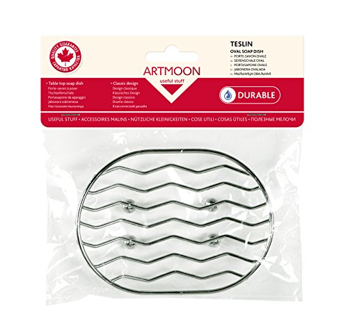 ArtMoon Oval Seifenschale Teslin Stahl Verchromt 13 X 9.6 X 4 cm - 3