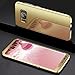 Produktbild Galaxy S7 Hülle,Galaxy S7 Handyhülle Spiegel,Ukayfe Überzug Mirror Effect Hardcase Spiegel Rose Gold Hülle für Samsung Galaxy S7 360 Grad Hülle + Panzerglas, 2 in 1 Ultra Dünn Hartschale 360 Grad Full Body Schutz Handytasche Backcover Schutzhülle Komplettschutz Vorder und Rückseiten Schutz Schale Stoßfest Hart PC Skin Rückdeckel Rückseite Bumper Handy Gürtel Tasche Hülle Case Cover Fall-Abdeckung Etui Bumper für Samsung Galaxy S7, Gold
