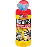  Big Wipes Red Top 4x4 Heavy Duty Hand Cleaners Tub of 80