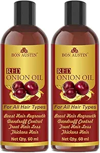 Bon Austin Red Onion oil Combo pack of 2 bottles of 60 ml(120 ml)