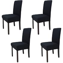 Pack De 6 Fundas Elásticas Para Sillas De Comedor - Gris Oscuro, Ajustables Y Fáciles De Limpiar