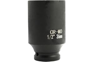 Flewdart bussola lunga esagonale 1/2" 36mm, chiave a bussola 36 mm 1/2, Lunghezza 78 mm, acciaio al cromo molibdeno, CR-MO (36mm)