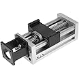 Ball Screw Slide Guide 100mm/3.9inch,Manual Metal Ball Screw Linear Guide Rail Slide Stage Actuator,Linear Rail Guide Table CNC Lathes Mills Sliding Rail,with 57 Step Motor