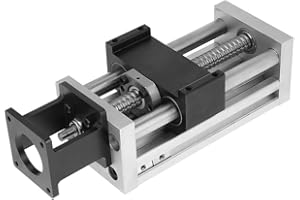 JECTSE Ball Screw Slide Guide 100mm/3.9inch,Manual Metal Ball Screw Linear Guide Rail Slide Stage Actuator,Linear Rail Guide Table CNC Lathes Mills Sliding Rail,with 57 Step Motor
