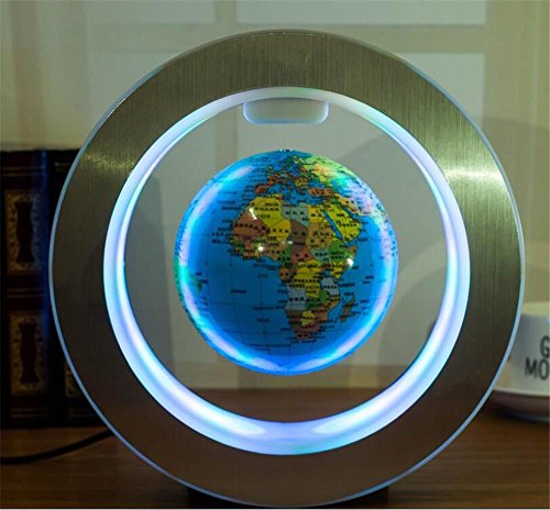 Preisvergleich Produktbild NWYJR Levitating 4 Zoll leuchtende Rotation magnetischen Levitation Globus Schreibtisch Schreibtisch Dekoration , blue