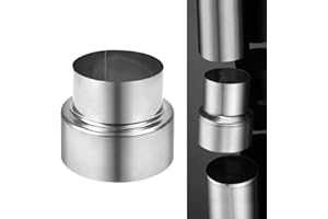 Kleemeiero Tuyaux de Poêle Réduction Conduit Raccordement 100-80MM Connecteur de Conduit en Acier Inoxydable Réduction Simple Paroi Réducteur de Tuyau de Cheminée Adaptateur de Tuyau de Poêle Ronds
