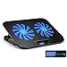 Produktbild TekHome 2-Lüfter Cooling Pad, Gaming Cooler für Spielkonsolen und für Notebooks bis zu 15.6 Zoll, 5.5-Zoll Fan mit RPM 1500, LCD Windstärke 6, LED-Blaulicht, 5 Ebenenhöhen, 2 USB-Ports.(LTC003S)