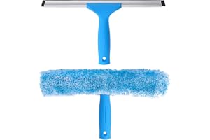 MR.SIGA Professionell Fönsterskrapa & Mikrofiberduk, 35 cm | MR.SIGA 2-i-1 Fönsterskrapa Och Rengöringsverktyg För Fönsterput