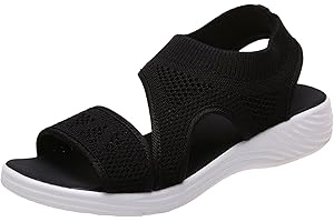 GENERIC Sandalen Breite Füße Damen Leichte Orthopedische Sandals Schuhe Sommerschuhe Bequeme Flach Elegant Sandaletten Sandalen Sommer Barfuss Sandalette Damensandalen Schwarze Treckingsandalen